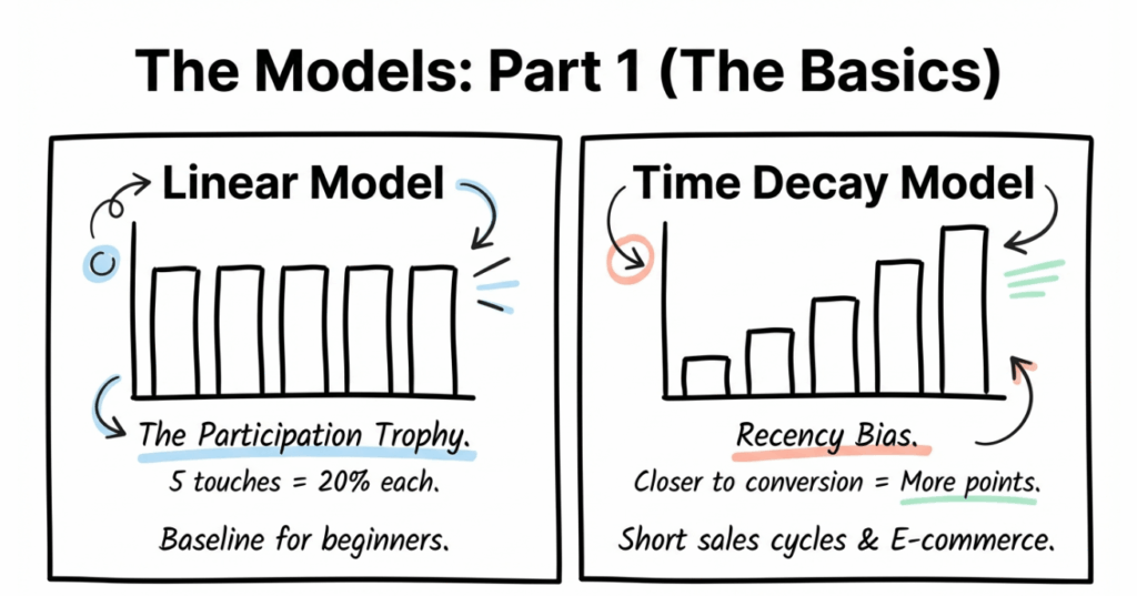 linear model and time decat model
