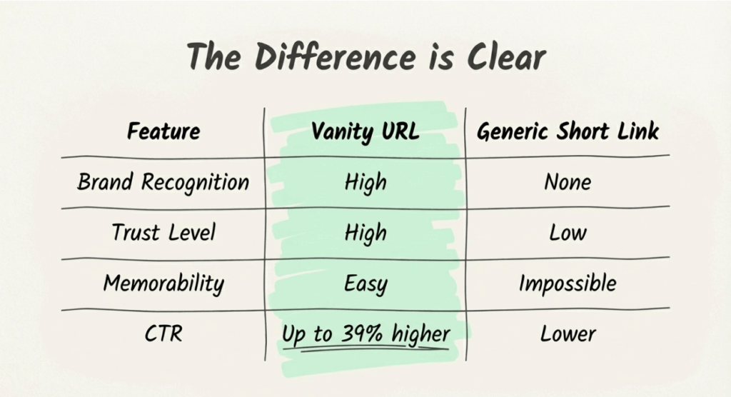 what is the difference vanity url vs regular url